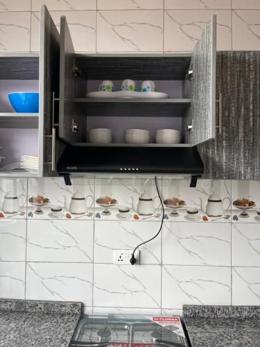 Η κουζίνα ή μικρή κουζίνα στο PECA APARTMENt