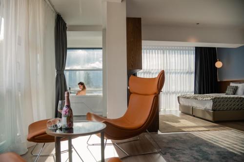 Postel nebo postele na pokoji v ubytování Hotel Drim & SPA