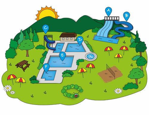 a cartoon illustration of a park with a house at Maryhouse in Borso del Grappa