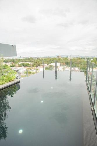 a pool of water on top of a building at MrW Incredible loft in Livify in Guadalajara