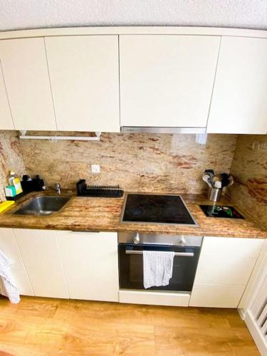Kuchyň nebo kuchyňský kout v ubytování Appartement typique avec Carnotzet