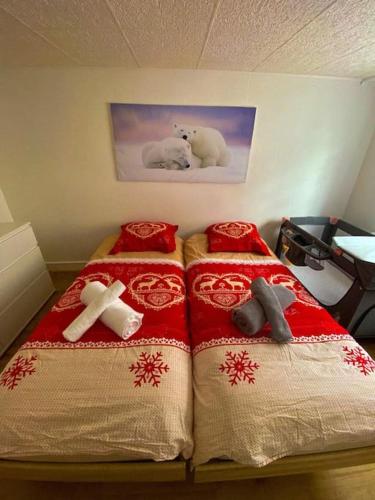 Postel nebo postele na pokoji v ubytování Appartement typique avec Carnotzet