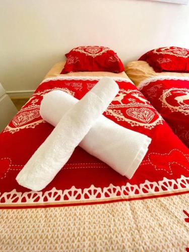 Postel nebo postele na pokoji v ubytování Appartement typique avec Carnotzet