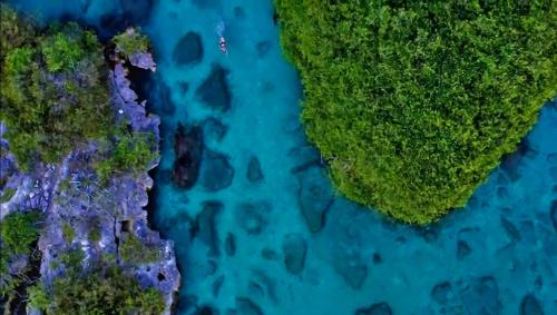 an overhead view of a body of water at Villa Amable, Lujo entre Selvas y Lagunas in Akumal