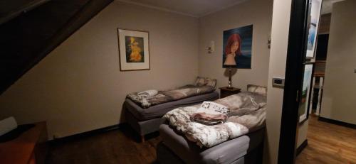 a living room with two couches and a couch at Luxury Villa, geothermal hot tub, for 8 person in Hafnarfjördur