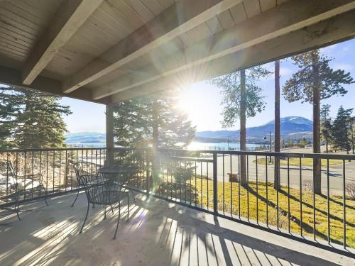 a balcony with chairs and a view of the mountains at E101 Lake Cliffe condo in Dillon
