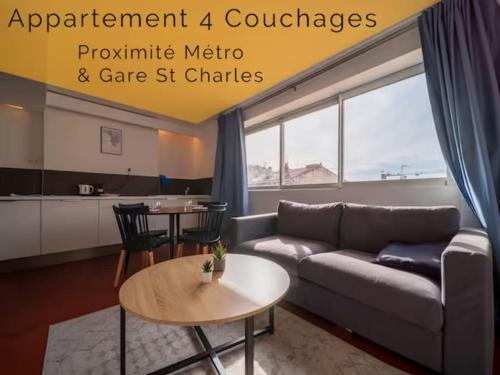 Appartement 5 couchages Gare St Charles Joliette