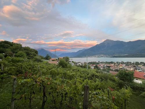 a view of a town and a lake and mountains at Casa Nonna Nina in Vercana