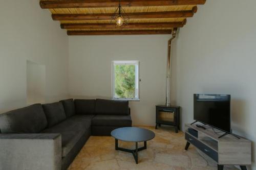 a living room with a couch and a tv at Dipaton House in Vasa 1 in Limassol