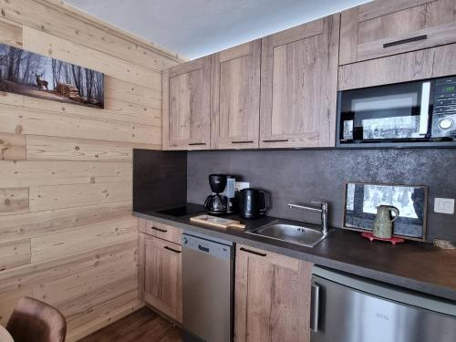 Studio rénové ski-in/ski-out pour 2 pers, balcon sud