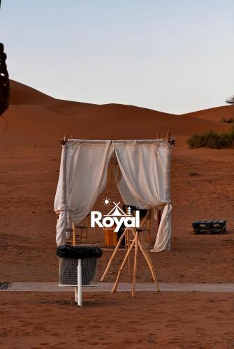 a tent in the middle of the desert at Royal Sands Camp in Merzouga