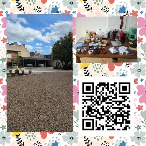 eine Collage aus Fotos mit einem Bild eines Hofes in der Unterkunft Chambres d'hôtes des Ducs Ô Calme de Nevers in Nevers