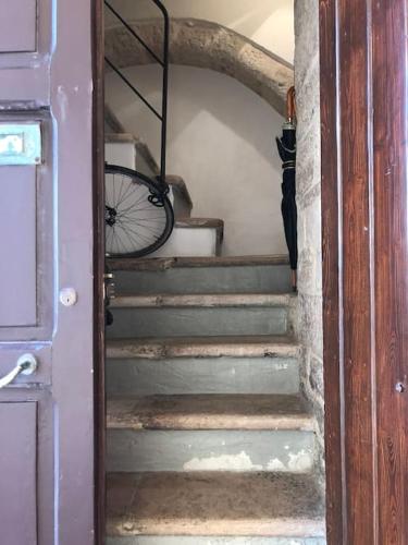 a stairway with a bike sitting on top of it at Depandance sul porto in Molfetta