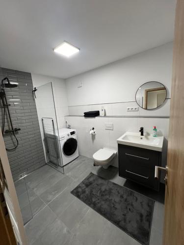 Koupelna v ubytování Ferienhaus unterm Kohnstein