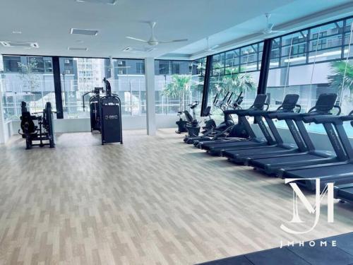 a gym with rows of treadmills in a building at Majestic Maxim near UCSI MRT 康乐夜市 #37 in Kuala Lumpur