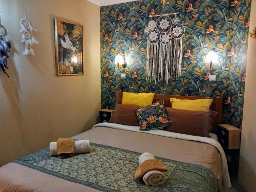 Postel nebo postele na pokoji v ubytování Morphée Valdareina, PISCINE CHAUFFEE, Bénagil-Carvoeiro