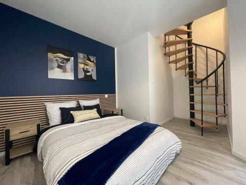Postel nebo postele na pokoji v ubytování Tiny House moderne, avec terrasse