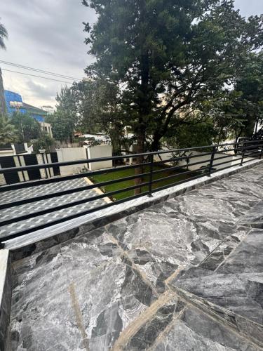 a group of benches with snow on the ground at Bole villa in Addis Ababa