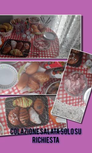 een collage van foto's van verschillende soorten voedsel bij La dimora dei musicisti in Castelfidardo