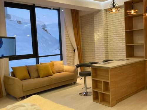 Posezení v ubytování winter house GUDAURI