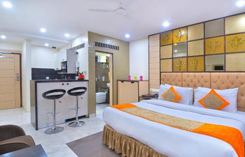 Ένα ή περισσότερα κρεβάτια σε δωμάτιο στο Hari Homes - Just a min walk from New Delhi Railway Station