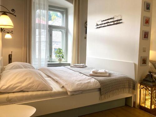 A bed or beds in a room at Apartmán Vincent