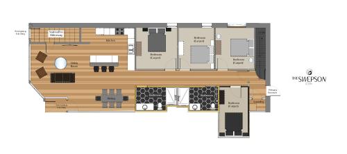 a floor plan of a building at KING Sleep10 5Bed 4BR 2BA Swepson ICON in Louisville