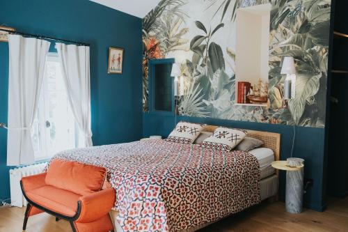 Ένα ή περισσότερα κρεβάτια σε δωμάτιο στο Lyon Country House - Suites & Tour de Garde