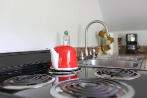 Dapur atau dapur kecil di Blue Rivers Cottage & Loft