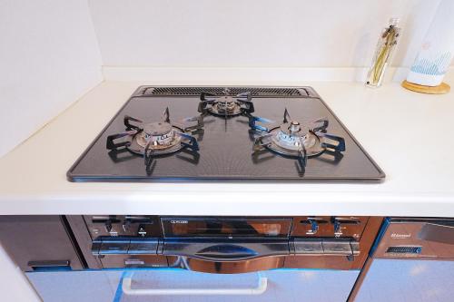 a stove top with two burners on top of it at LOISIR Kunitachi in Kunitachi