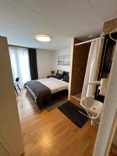 Cama o camas de una habitación en Hotel Thurpark
