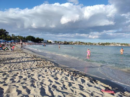 a group of people in the water at the beach at Endless Summer in Fontane Bianche