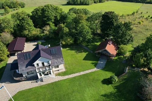 an aerial view of a house with a yard at Kangru Holiday Home in Vanamõisa