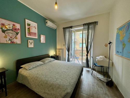 En eller flere senge i et værelse på Jaky Maison Torino, Cozy & Modern Stay