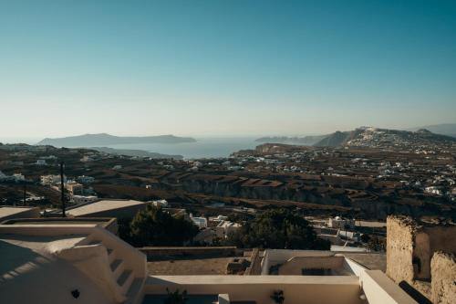 a view of a city from the top of a building at Aethra Vegan Caves in Pirgos
