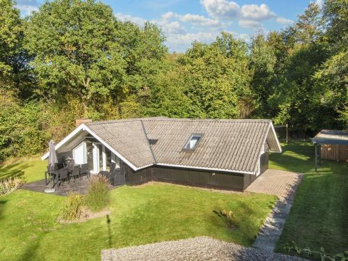 an aerial view of a house with a yard at 5 person holiday home in Toftlund-By Traum in Toftlund