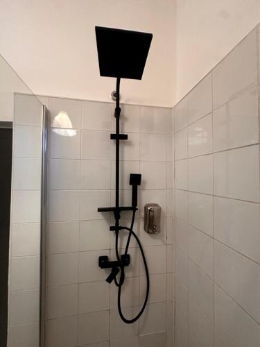 a shower with a shower head in a bathroom at Cismigiu Apartments in Bucharest