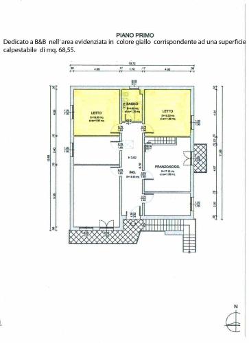 a floor plan of a building at L'incrocio - Bed&Breakfast in Imola