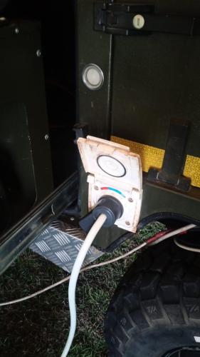 an electrical device with a cord plugged into a machine at Isikhoma-Khoma in Hilton