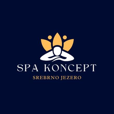 a logo for a spa brokerage firm with a lotus flower at Spa Koncept-Apartmani in Veliko Gradište