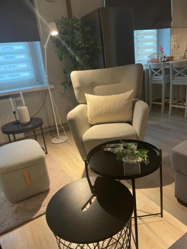 Posezení v ubytování Tiny Studio Pyskowice with parking