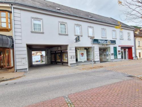 a large white building with a street in front of it at Gudzevic - FU A 2 in Gloggnitz
