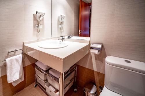 a bathroom with a sink and a toilet at Apartaments Superior in El Tarter