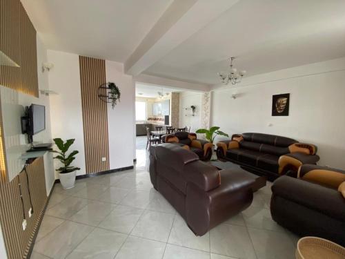 Televisyen dan/atau pusat hiburan di Mobilierte Wohnung