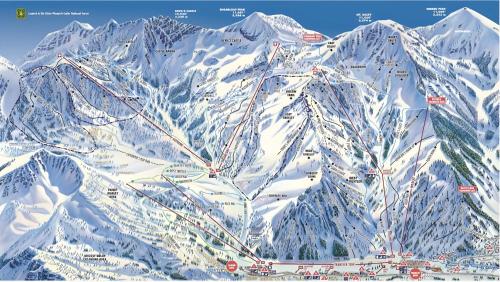a map of a ski resort in the mountains at Ski-in Ski-out - The Cliff at Snowbird and Alta in Sandy