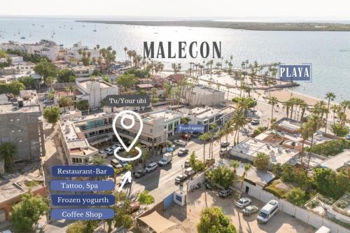 an aerial view of the city of malibu at Baja Mar Apartments - Ubicacion 10 in La Paz