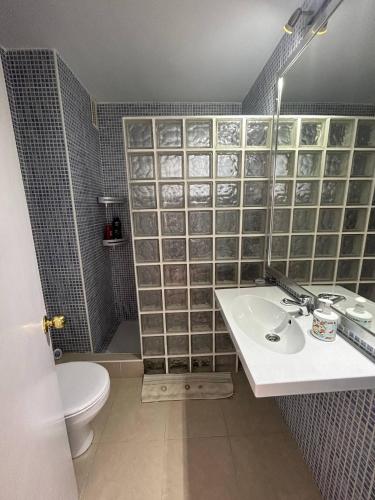 a bathroom with a sink and a toilet at De la Montaña al Mar in Almería