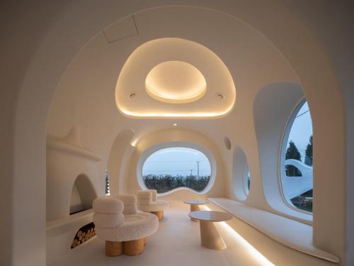 Χώρος καθιστικού στο Shanghai Mira Chateau Vacation Homestay