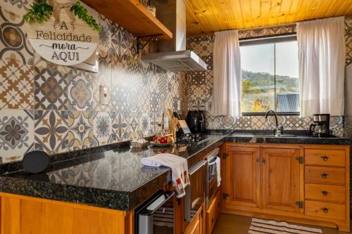 Dapur atau dapur kecil di Orvalho da mantiqueira