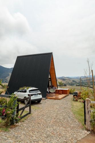 Landskap semula jadi dekat dengan chalet